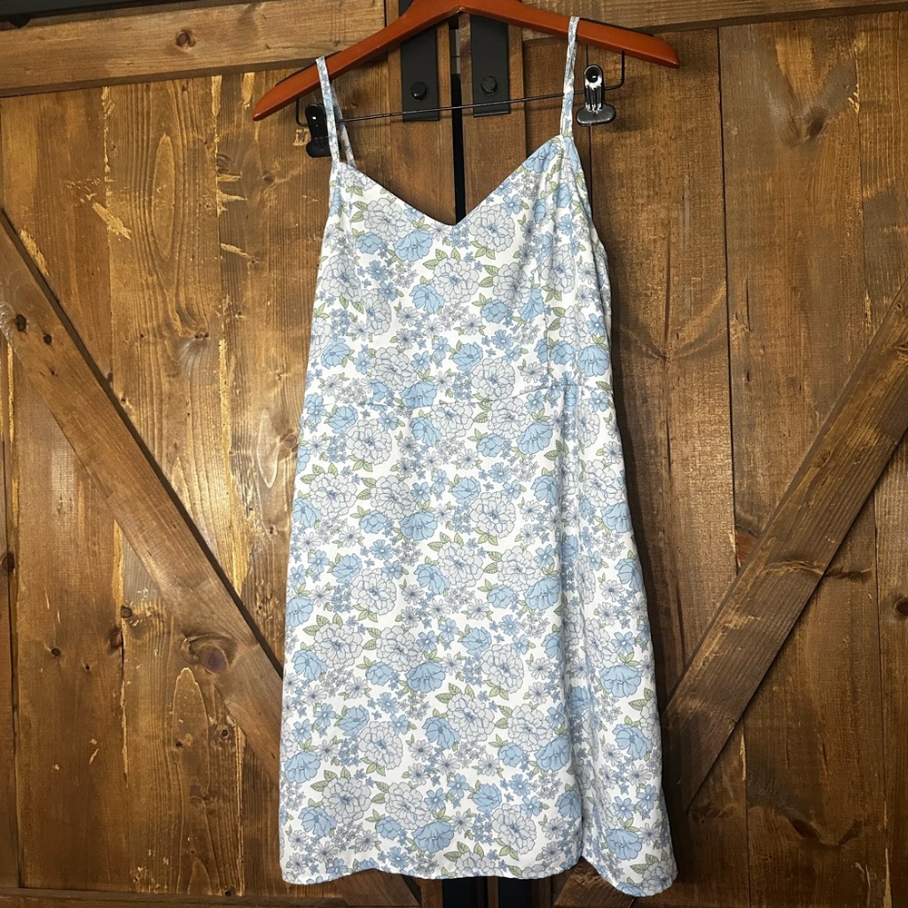 Floral Blue and White Dress